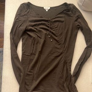 MaxMara brown long sleeve cinched top